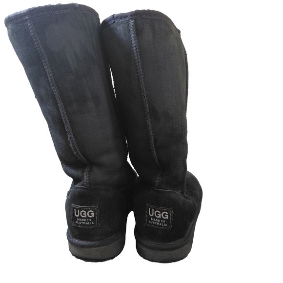 Vintage Y2K UGG Classic Tall Boots Made in Australia Black Shearling Size 7 - Picture 5 of 8